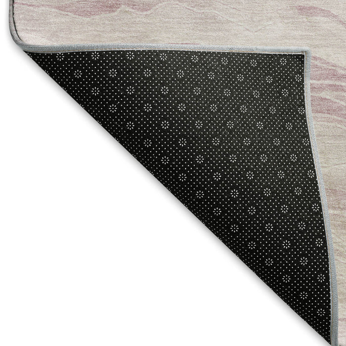 10' X 14' Striped Washable Area Rug With UV Protection (692517) - Pink / Ivory