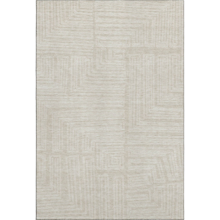 10' X 14' Geometric Washable Area Rug With UV Protection (681947) - Beige / Ivory