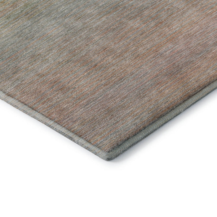 10' X 14' Striped Washable Area Rug With UV Protection (692781) - Coral / Denim Blue / Salmon