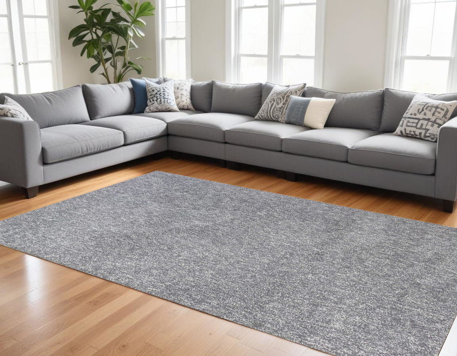 7' x 9' Polypropylene Area Rug - Gray