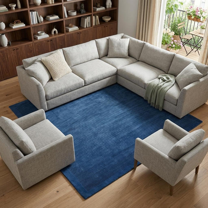 8' X 10' Wool Hand Knotted Area Rug (743908) - Blue / Gray