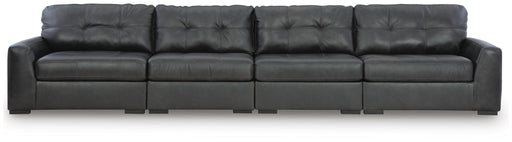 Signature Design by Ashley Brindley Pier 4-piece stationary sectional sofa with plush cushions and modern design.
