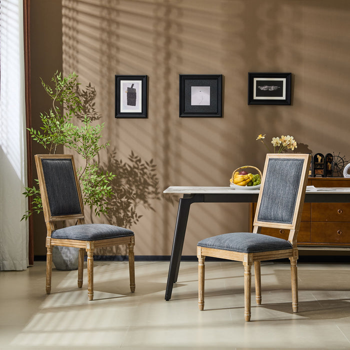 French Country Style Dining Chair With Upholstered Seating And Fluted Legs