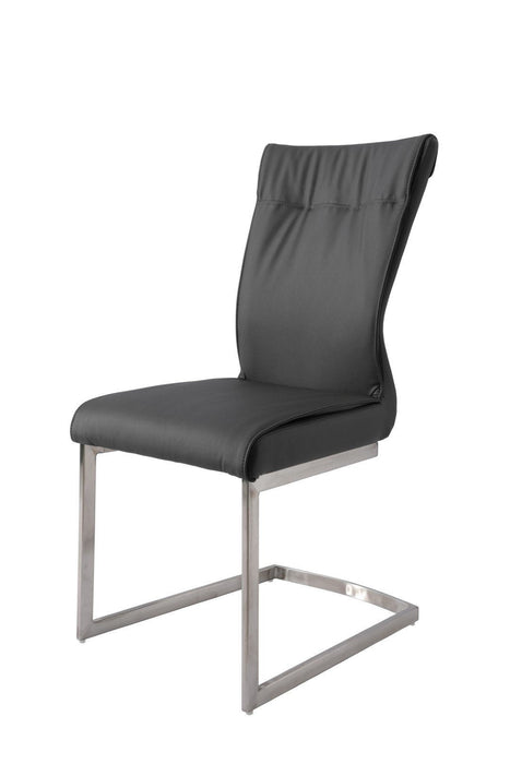 Upholstered Dining Side Chairs (Set of 2) - Gray / Silver