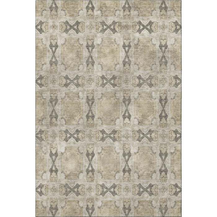 10' X 14' Floral Medallion Washable Area Rug With UV Protection (649462) - Beige / Gray / Ivory