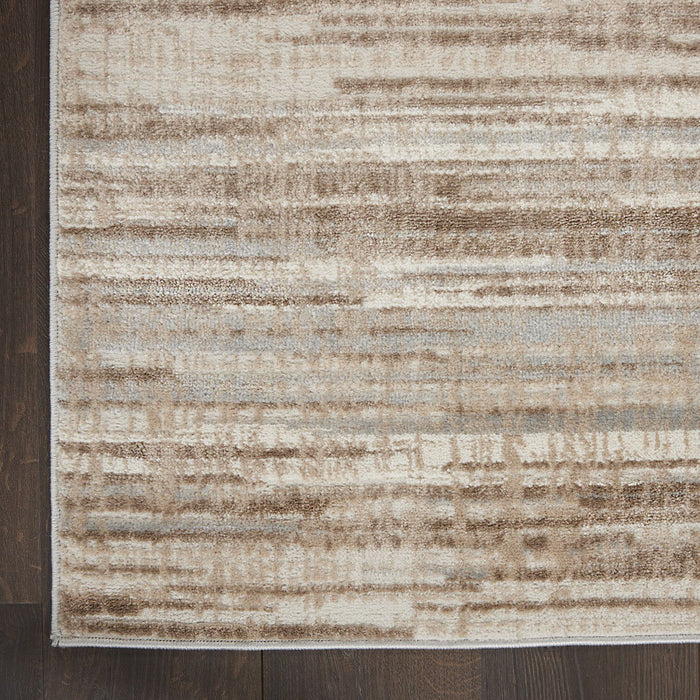 10' x 14' Abstract Power Loom Area Rug - Brown