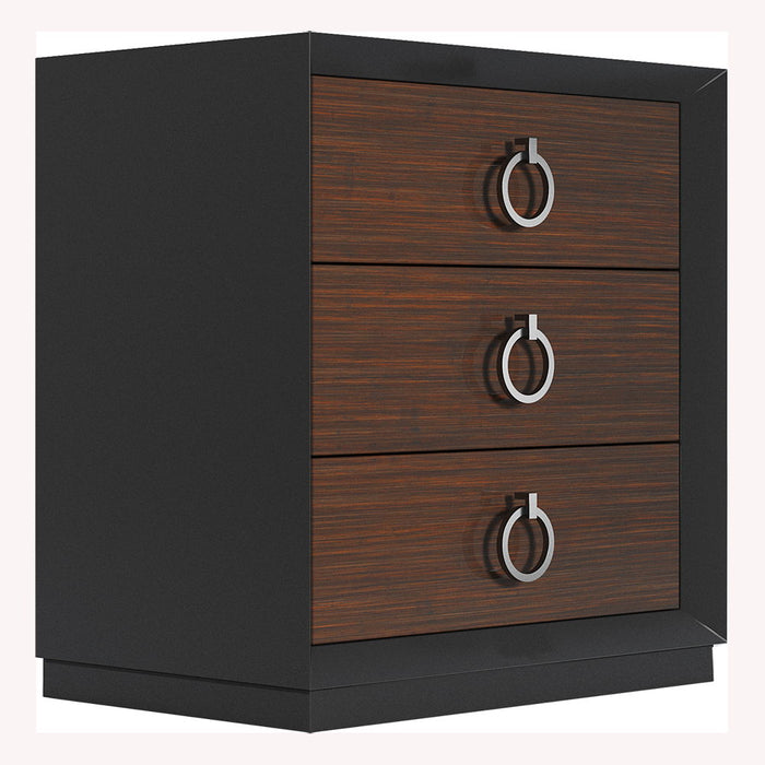 Emporio - Nightstand - Black / Dark Brown