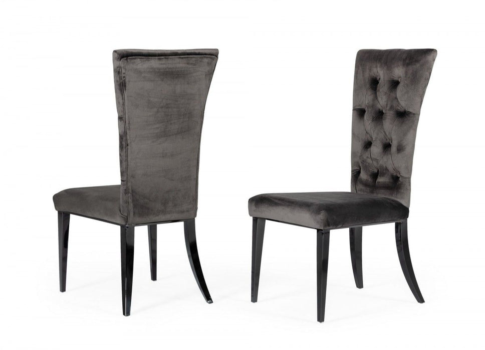 Velvet Dining Side Chairs (Set of 2) - Gray