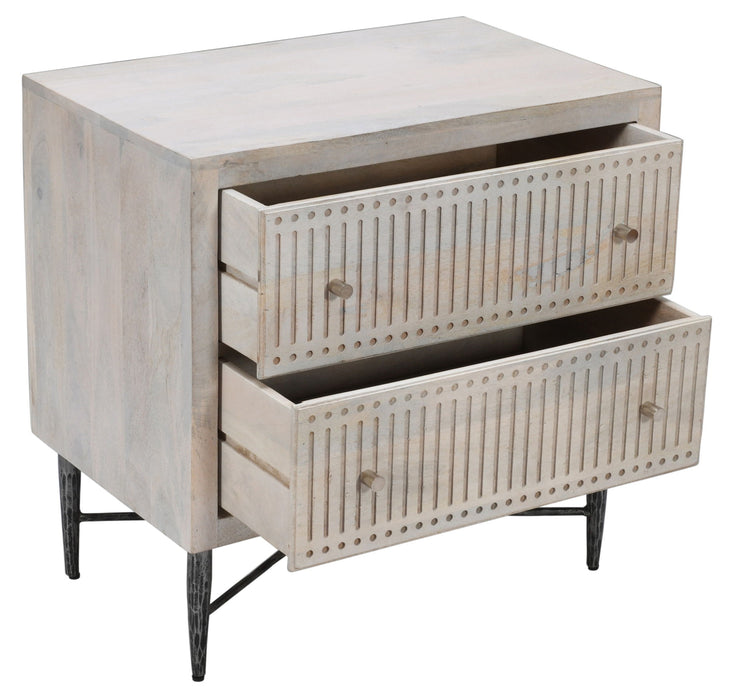 Two Drawer Nightstand - Brushed Ivory