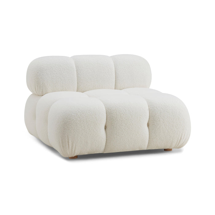 Calliope - Vegan Shearling Modular Armless Chair - Cream