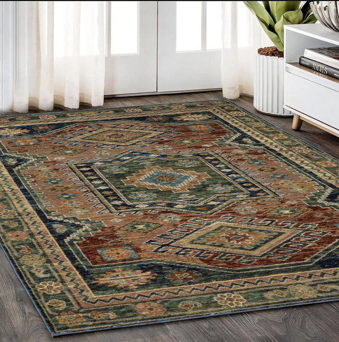 5' X 7' Tribal Area Rug - Blue