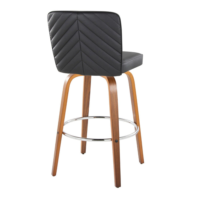 Henry - Fixed-Height XL Barstool (Set of 2) - Walnut Wood