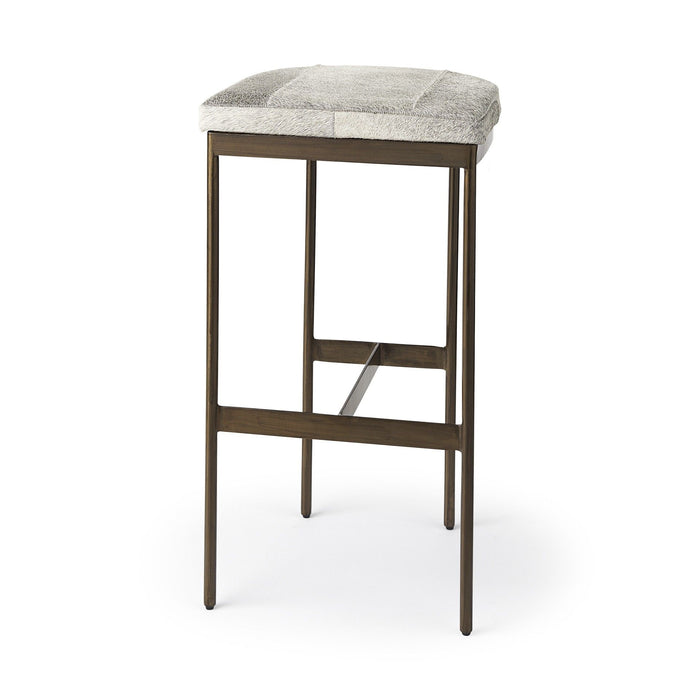 Iron Backless Bar Chair - Gray