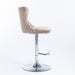 Pair of Giga modern upholstered swivel barstools with adjustable height, tufted backs, and comfortable seats for home kitchens or pubs