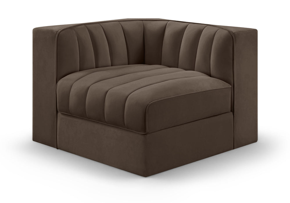 Rummi - Velvet Performance Fabric Upholstered Modular Corner Chair