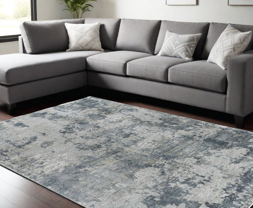 8' x 10' Abstract Power Loom Area Rug - Blue