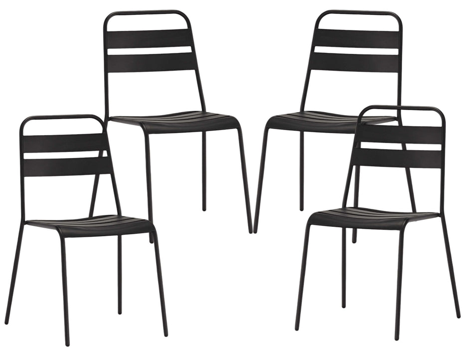 Faux Leather Dining Room Side Chairs (Set of 4) - Gray
