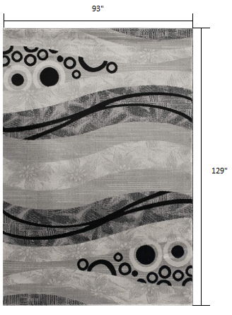 7.8' x 10.8' Abstract Dhurrie Polypropylene Area Rug - Gray