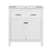 Modern Giga bathroom vanity with ceramic sink, two-door cabinet, shelf, and soft-close doors for stylish storage.