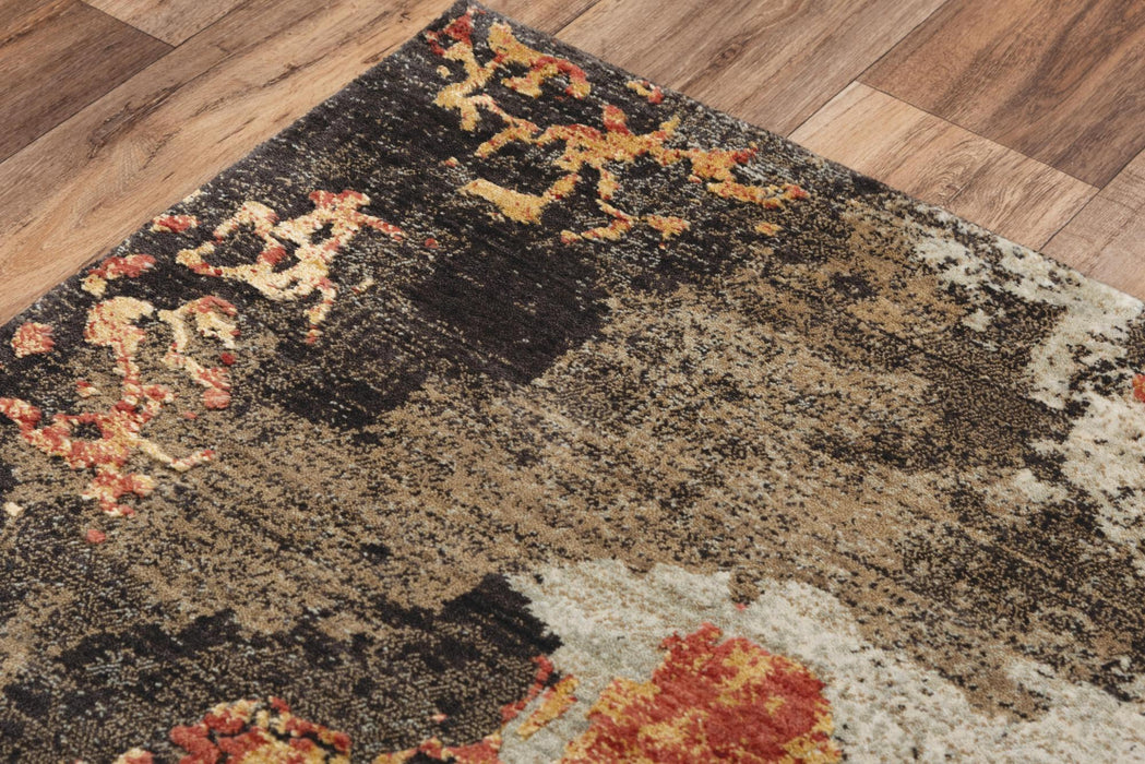 9' X 12' New Zealand Lambs Wool Abstract Hand Carved Handmade Area Rug (748014) - Brown / Copper / Beige