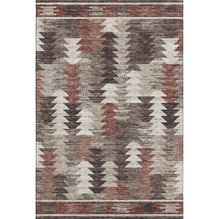 10' X 14' Southwestern Washable Area Rug With UV Protection - Chocolate