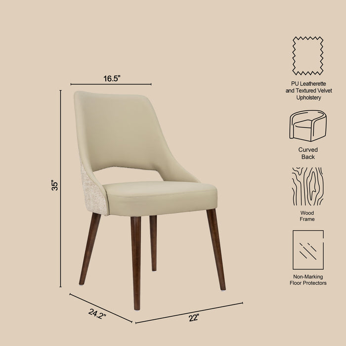 Liora - Wood Upholstered Side Chair (Set of 2) - Coffee / Brown