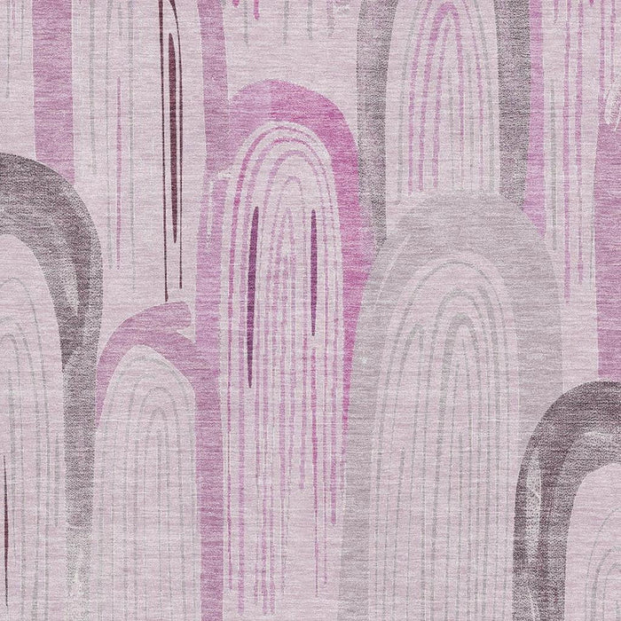 10' X 14' Geometric Washable Area Rug With UV Protection (694616) - Pink / Lavender / Ivory