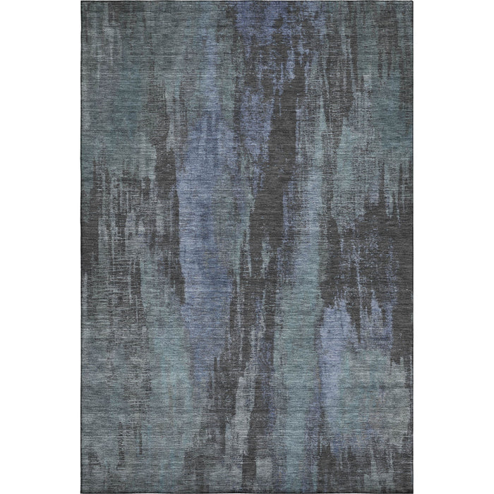 10' X 14' Abstract Washable Area Rug With UV Protection (695978) - Blue / Charcoal / Gray
