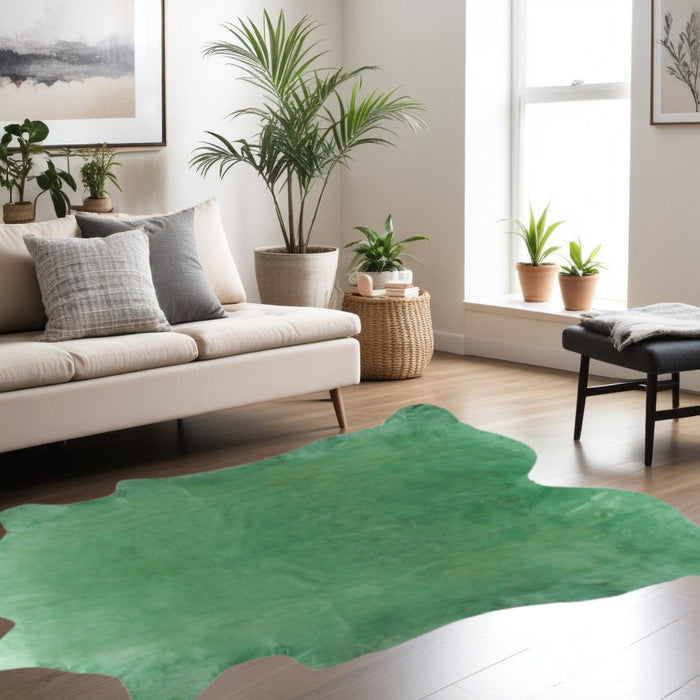 6' x 7' Cowhide Cowhide Area Rug - Green