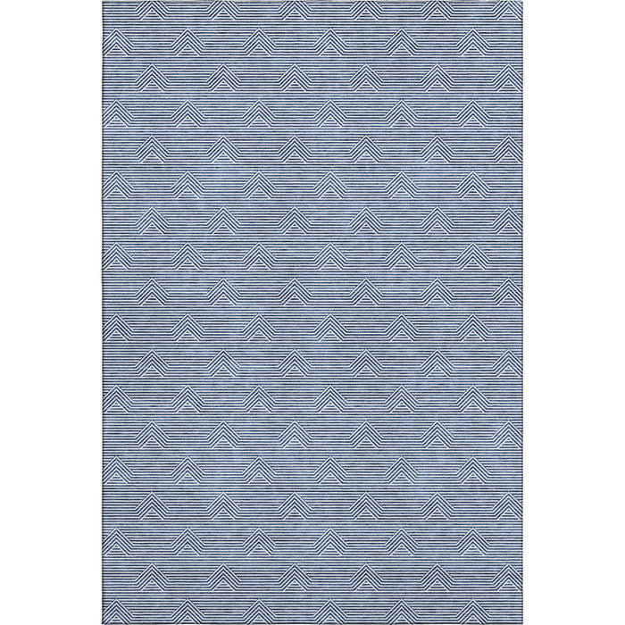 10' X 14' Abstract Geometric Washable Area Rug With UV Protection (672320) - Blue / Ivory