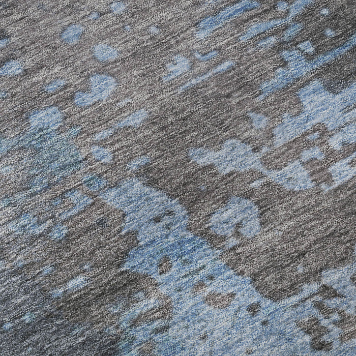 10' X 14' Abstract Washable Area Rug With UV Protection (697674) - Teal / Taupe / Blue