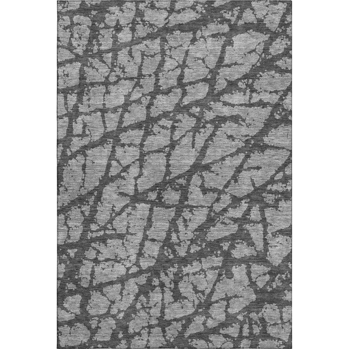 10' X 14' Abstract Washable Area Rug With UV Protection (676842) - Gray / Charcoal