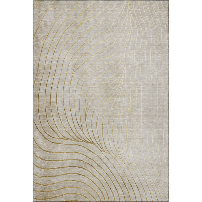 10' X 14' Abstract Washable Area Rug With UV Protection (718085) - Beige / Brown