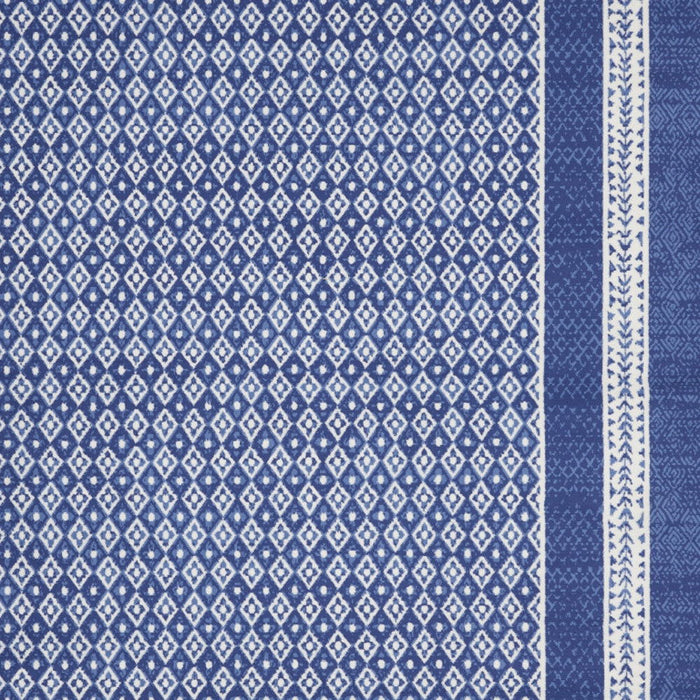 8' X 10' Geometric Distressed Area Rug (551062) - Blue / Ivory