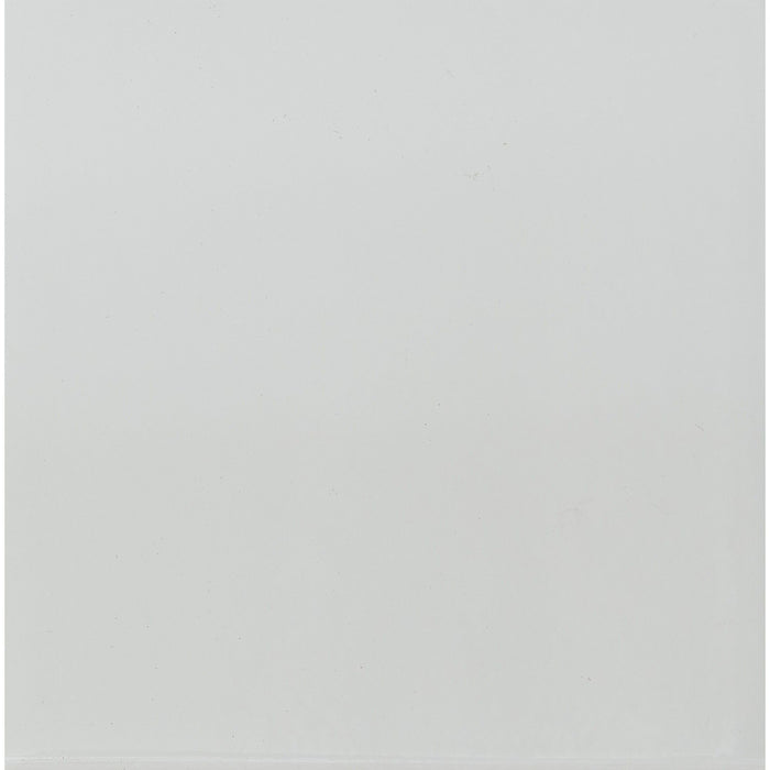 71" Glass And Stainless Steel Pedestal Base Dining Table - White / Gray