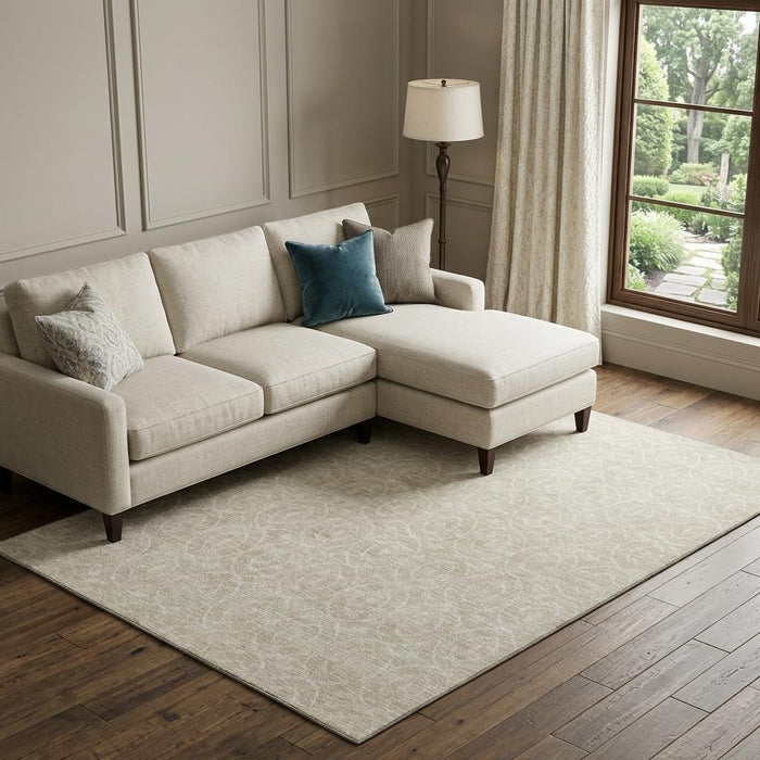10' X 14' Geometric Washable Area Rug With UV Protection (691866) - Beige / Ivory