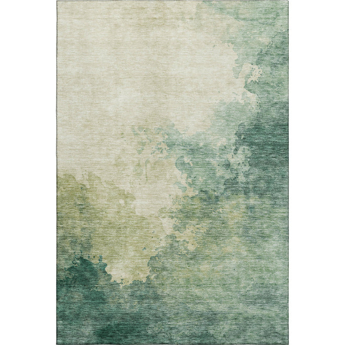 10' X 14' Abstract Washable Area Rug With UV Protection (686144) - Green / Beige