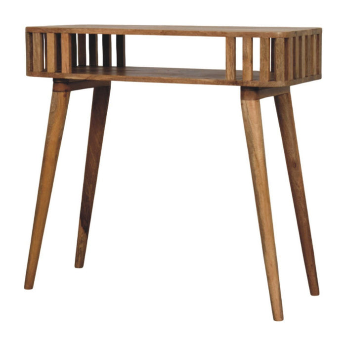 Solid Wood Solid Console Table With Shelf With Two Drawers (719161) - Brown