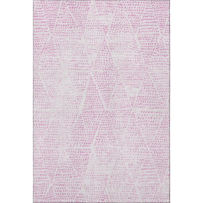 10' X 14' Diamond Washable Area Rug With UV Protection (650590) - Pink / Ivory