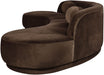 Meridian Furniture Avra velvet performance fabric upholstered sectional sofa in a spacious living room setting.