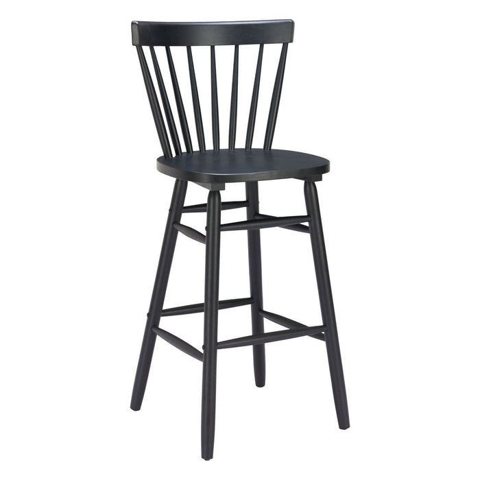 Wood Low Back Bar Chairs (Set of 2) - Black
