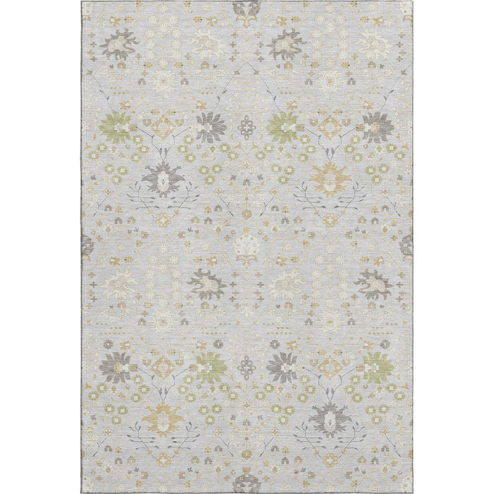 10' X 14' Oriental Washable Area Rug With UV Protection (679234) - Silver / Gold / Gray