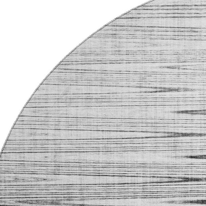 8' Transitional Abstract Washable Round Rug With UV Protection - Gray And Silver