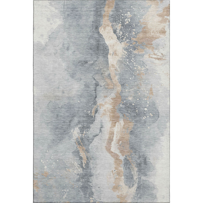 10' X 14' Abstract Washable Area Rug With UV Protection (697944) - Gray / Beige / Ivory