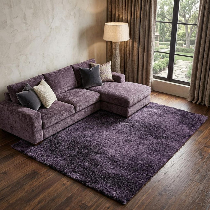 8' X 11' Shag Hand Tufted Area Rug (574454) - Purple