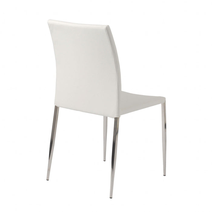 Upholstered Faux Leather Dining Side Chair (Set of 2) - White