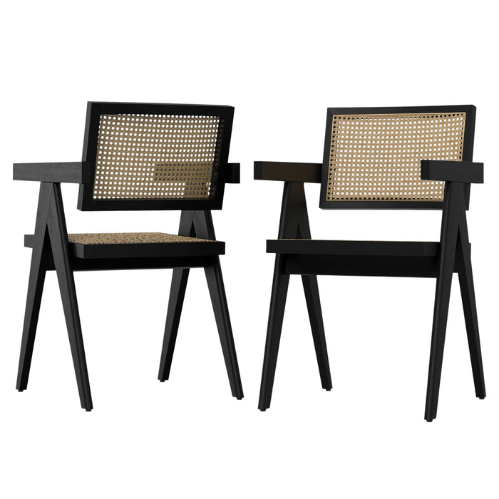 Dining Parsons Chairs Wood (Set of 2) - Black