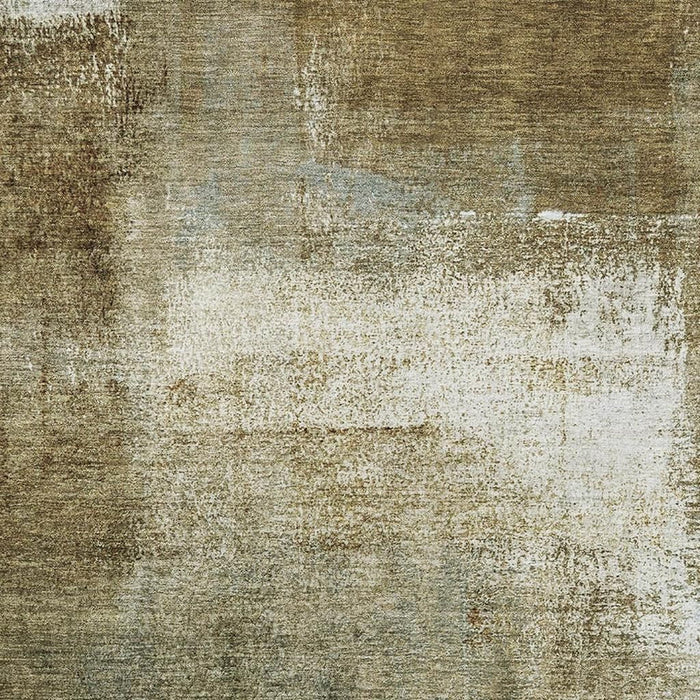 9' X 12' Abstract Washable Area Rug With UV Protection - Brown / Ivory