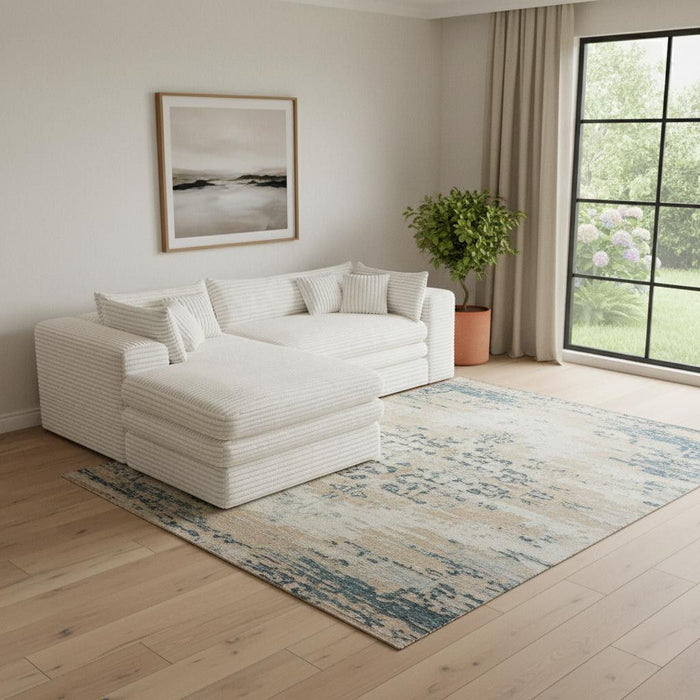 Corduroy Compression Foam Sofa (719551) - White