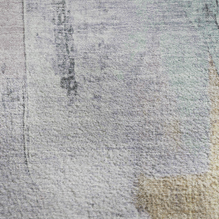 10' X 14' Abstract Washable Area Rug With UV Protection (709690) - Lavender / Gold / Charcoal